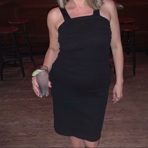 HELMUT LANG dress.Size XS. True to size. Black, below the knee. Thick cotton